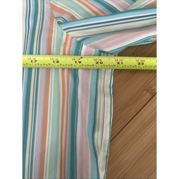 Lauren Ralph Lauren Button Up Shirt Vertical Striped Preppy Effortless Sz PL - Picture 3 of 5